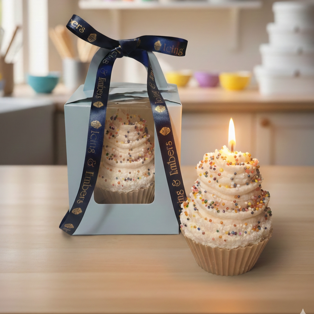 Cupcake Candle with Colorful Sprinkles